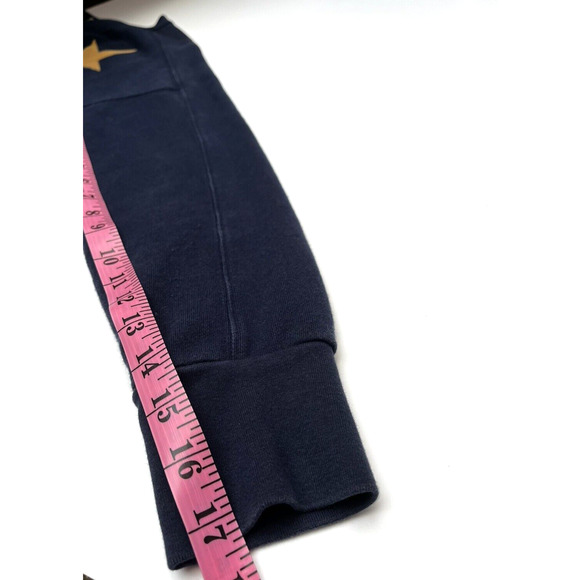 Miles(s) By MADEWELL Women SZ M Sweatshirt Pullover Faux Leather Stars Crew Neck - Picture 7 of 11